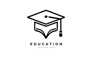 graduation cap icon logo vector design