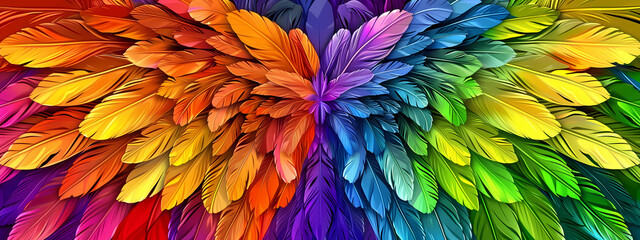 Wall Mural - Rainbow Wings: The Essence of Colorful Freedom