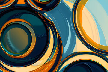 Wall Mural - an abstract colorful background with several circles in it, in the style of light indigo and light amber