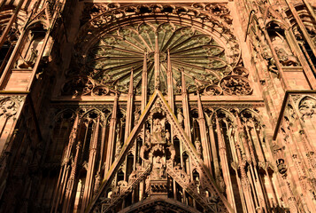 Wall Mural - Strasbourg Cathedral or the Cathedral of Our Lady of Strasbourg in Strasbourg, France.