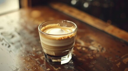 Canvas Print - Steamed milk on top of a shot of espresso