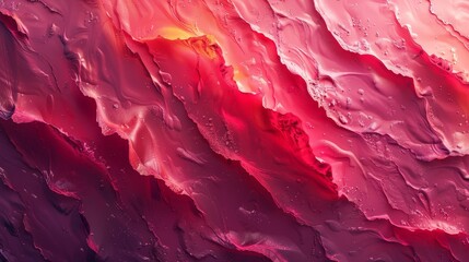 Canvas Print - A painting of a pink wave with a yellowish tint