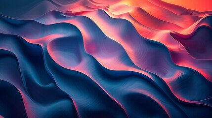 Wall Mural - A blue and pink wave pattern with a red and orange background