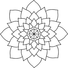 Wall Mural - succulent mandala line art coloring book page