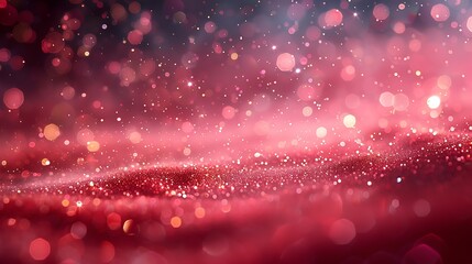 Canvas Print - pink particles gently drifting over a solid red background