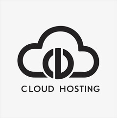 a clean and sleek logo for cloud hosting 