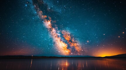 Serene Night Sky over Glacier Dark Sky Reserve, USA - Perfect Stargazing Conditions with Countless Stars and Milky Way