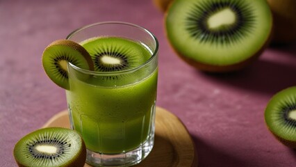 Poster - Fresh Kiwi Juice and Sliced Fruits