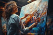 © Bojan - Painter Working on Abstract Oil Painting