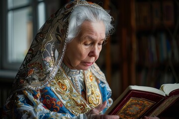 A nun prays. Nun with bible. Jesus christ cross easter resurrection concept christian cross. Ancient vintage old architecture. Holiday service in church. Photo AI Generated