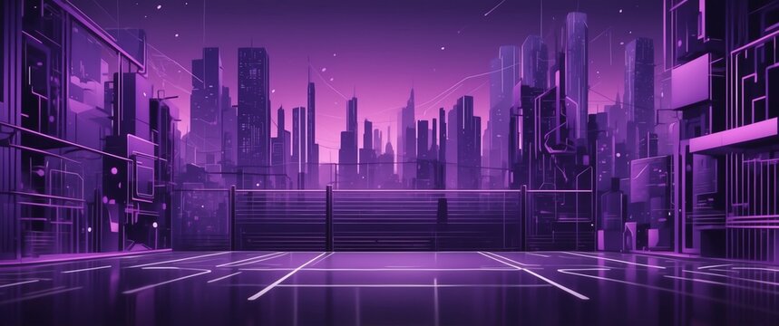 purple theme artificial intellifence abstract concept banner background illustration