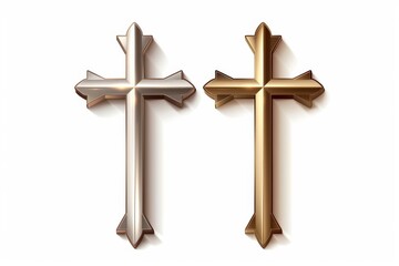 Wall Mural - Cross icon, christianity religion symbol, christian sign, cross shape, church emblem, catholicism symbol