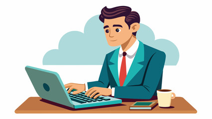 business man or woman working at home office or co illustration