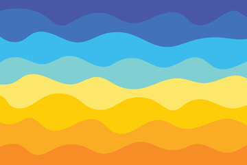 Summer wave background. Sea and beach concept. Vector illustration