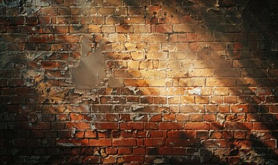 Wall Mural - Aged brick wall, red-brown, textured surface