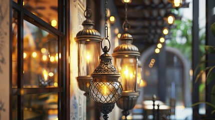 The stock photo features beautiful vintage lighting decor for building interiors, highlighting elegant fixtures that add a touch of classic charm and sophistication to the space.