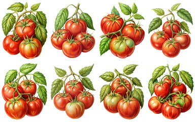 Tomato vintage illustration, isolate transparent background PNG file