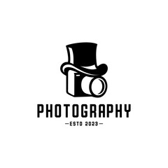 magic hat logo above the camera, photography vector