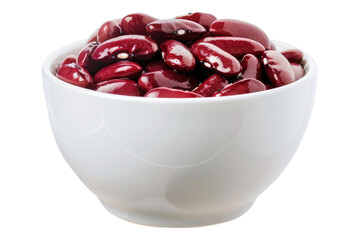 Poster - Red beans in a white bowl isolated on transparent background