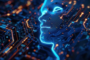 Wall Mural - abstract technology background, artificial intelligence ai power digital transformation