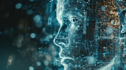 Wall Mural - abstract technology background, artificial intelligence ai power digital transformation