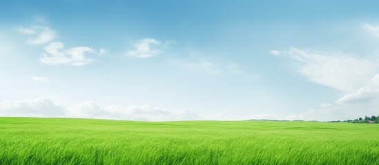 Wall Mural - green grass field isolated on white background. creative banner. copyspace image