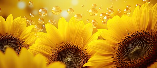 Sticker - Sunflower pollen. Creative banner. Copyspace image