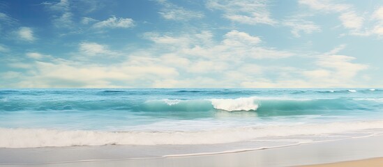Wall Mural - Beautiful peaceful beach and waves. Creative banner. Copyspace image