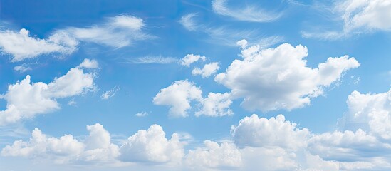 Sticker - blue sky cirrus clouds. Creative banner. Copyspace image