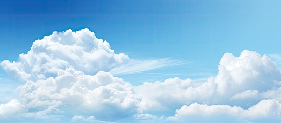 Wall Mural - white cloud blue sky cloud Background. Creative banner. Copyspace image