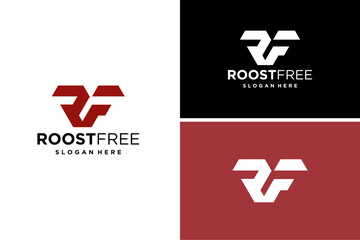 letter RF. FR logo icon incorporate abstract shape in the creative process.