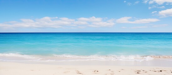 Poster - Beach with blue skies. Creative banner. Copyspace image