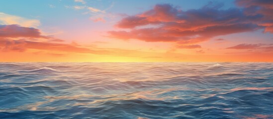 Poster - sunset on the sea landscape. Creative banner. Copyspace image