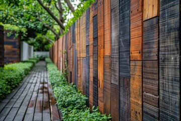 Sticker - Colorful Wooden Fence Pathway