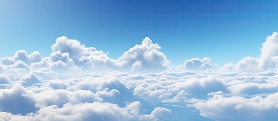 Poster - White clouds in the blue sky. Creative banner. Copyspace image