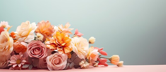 Aufkleber - Close up of artificial flower bouquet. Creative banner. Copyspace image