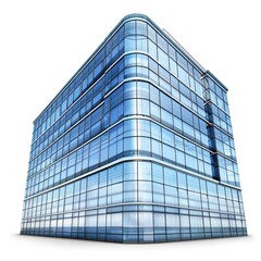 Wall Mural - modern business building isolated on white background  