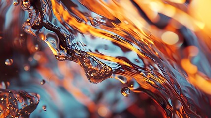 Wall Mural - Close-up of liquid glass cooling art 32k, full ultra HD, high resolution