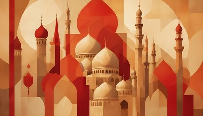 islamic background red abstract vintage grunge banner poster header design