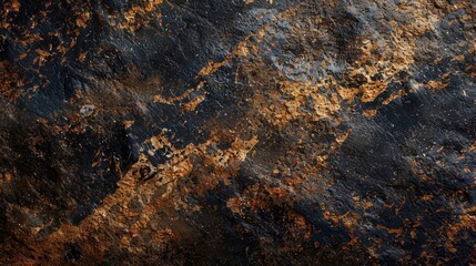 Wall Mural - Dark Stone Wall with Orange Highlights