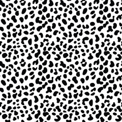 Wall Mural - 
leopard pattern, repeat background, vector illustration, modern black white print