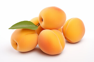 Wall Mural - photo of a fresh apricot fruit isolated on white background 