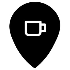 Wall Mural - Coffee Location Map Glyph Icon