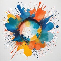 Wall Mural - colorful watercolor circle graphic