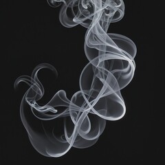 Wall Mural - smoke swirls on black background