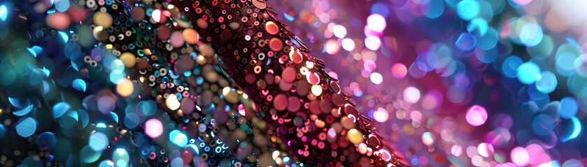 Wall Mural - Sparkling Sequin Dress: Close-Up of Shimmering and Textured Sequin Dress Fabric in Fashion Show