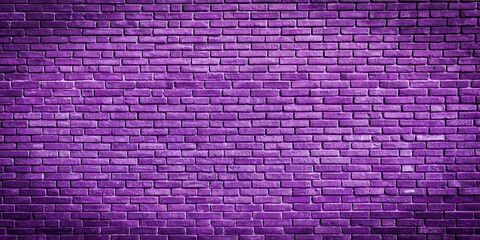 Sticker - Long panorama of purple or lilac brick wall with vignette, perfect background for text or graffiti placement, Purple
