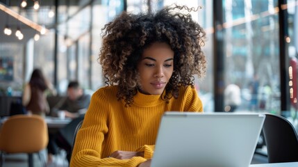 Sticker - The woman using laptop