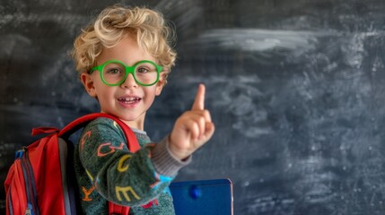 Canvas Print - The boy with green glasses