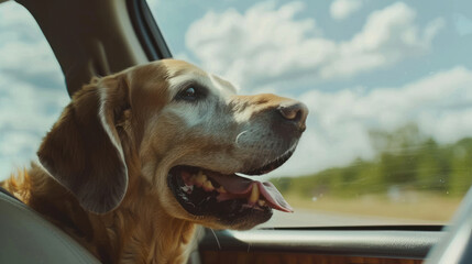 Sticker - Dog enjoying a car ride with the window down